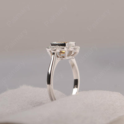 Cushion Cut Bezel Setting Citrine Rings - Palmary