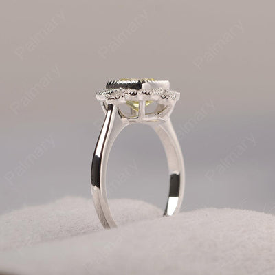 Cushion Cut Bezel Setting Lemon Quartz Rings - Palmary