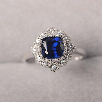 Cushion Cut Bezel Setting Sapphire Rings - Palmary