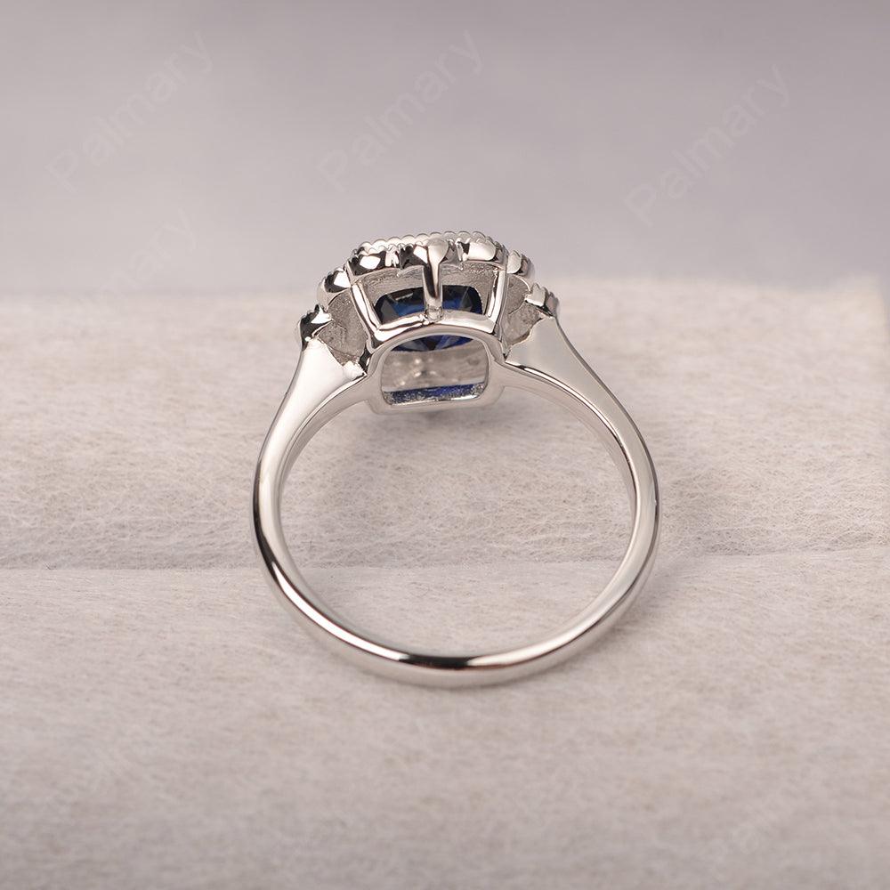 Cushion Cut Bezel Setting Sapphire Rings - Palmary