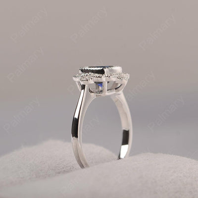 Cushion Cut Bezel Setting Sapphire Rings - Palmary