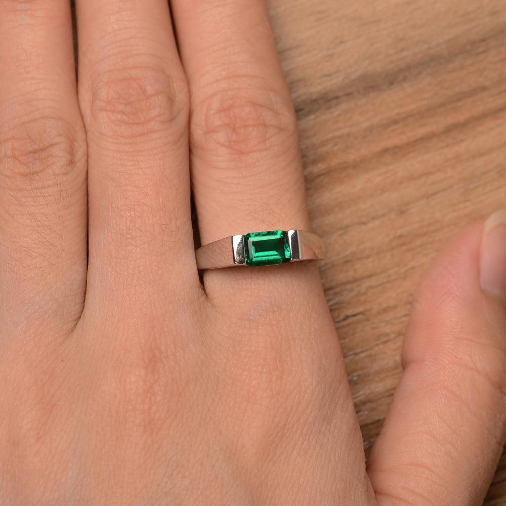 Emerald Cut Emerald Solitaire Rings - Palmary