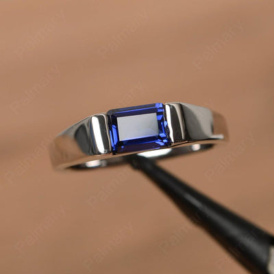 Emerald Cut Sapphire Solitaire Rings - Palmary