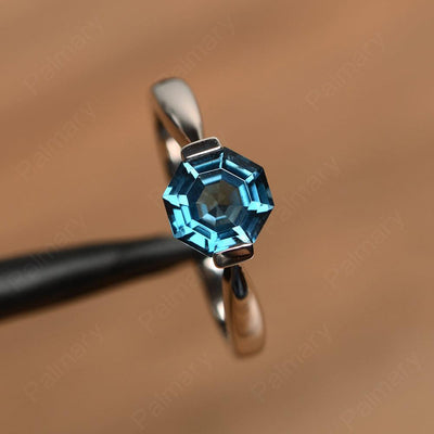 Octagon Cut London Blue Topaz Rings - Palmary