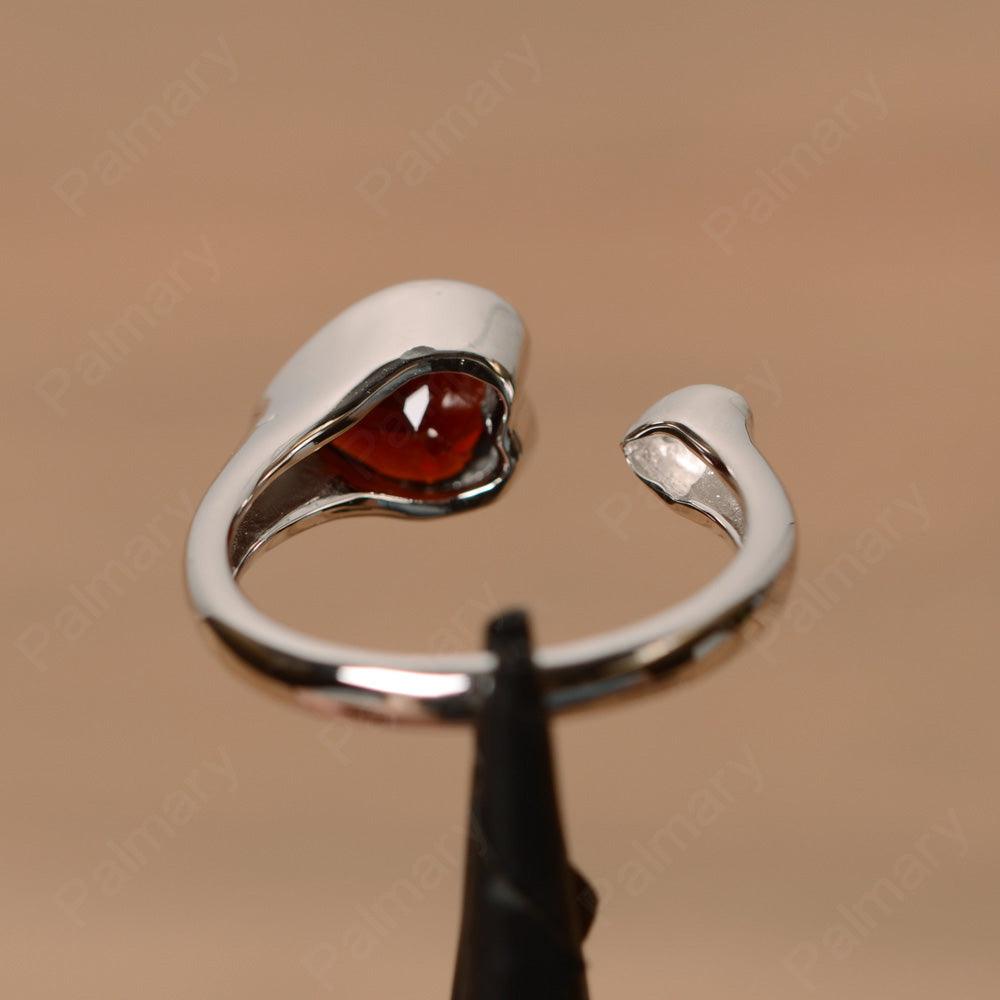 Heart Shaped Garnet Open Rings - Palmary