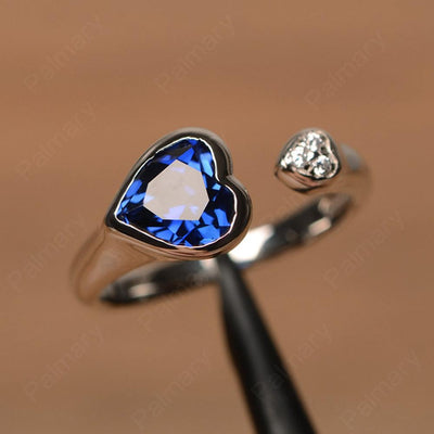 Heart Shaped Sapphire Open Rings - Palmary