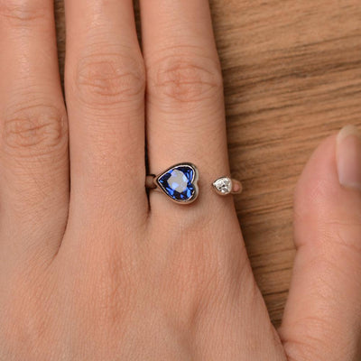 Heart Shaped Sapphire Open Rings - Palmary