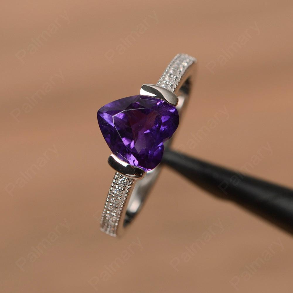 Heart Shaped Amethyst Engagement Rings - Palmary