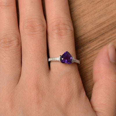 Heart Shaped Amethyst Engagement Rings - Palmary