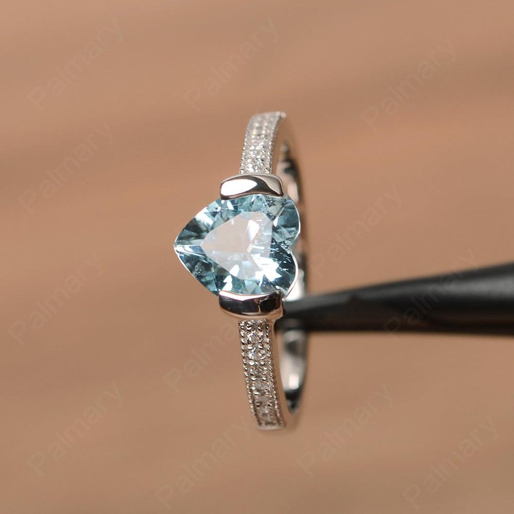 Heart Shaped Aquamarine Engagement Rings - Palmary