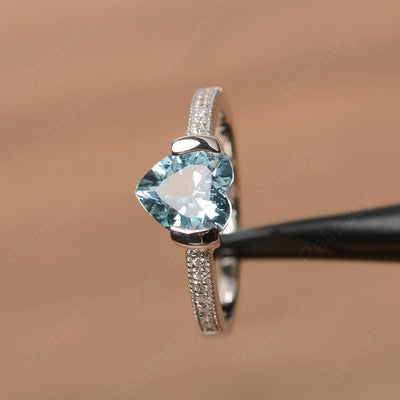 Heart Shaped Aquamarine Engagement Rings - Palmary