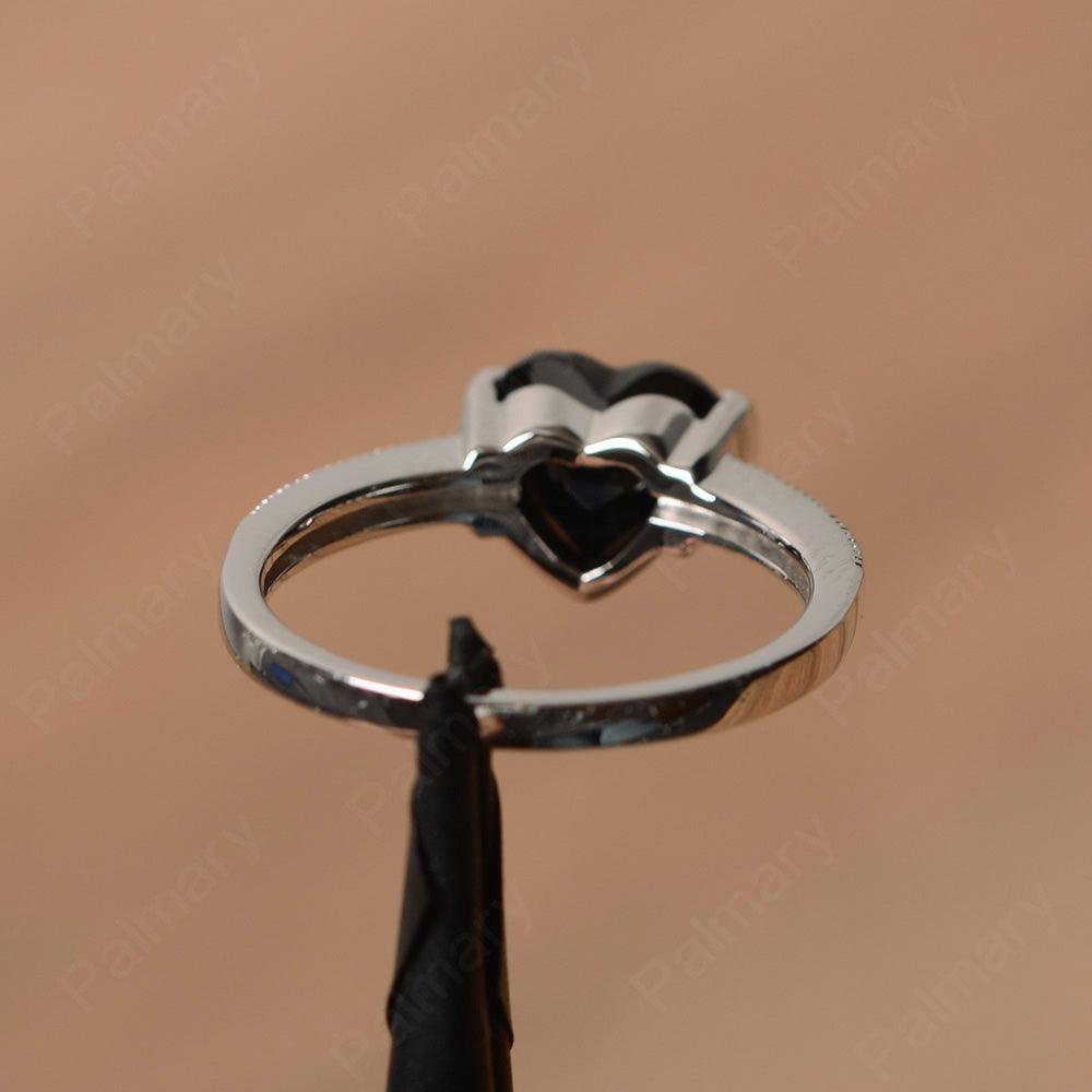Heart Shaped Black Spinel Engagement Rings - Palmary