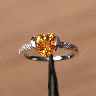 Heart Shaped Citrine Engagement Rings - Palmary