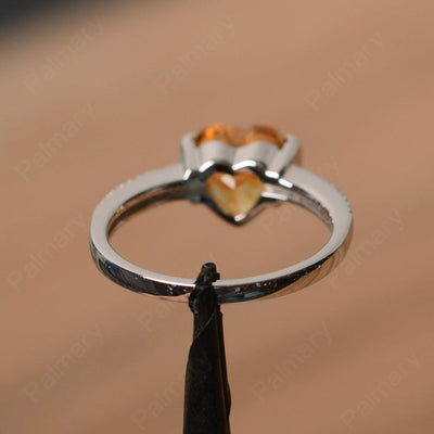 Heart Shaped Citrine Engagement Rings - Palmary
