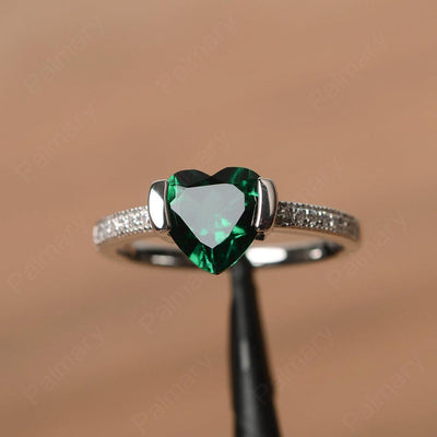 Heart Shaped Emerald Engagement Rings - Palmary