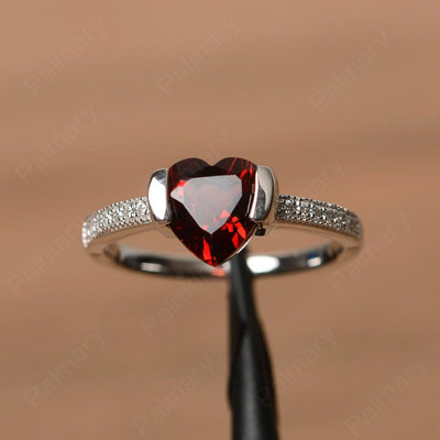 Heart Shaped Garnet Engagement Rings - Palmary