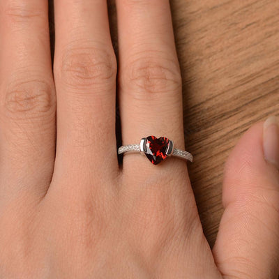 Heart Shaped Garnet Engagement Rings - Palmary