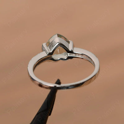 Heart Shaped Green Amethyst Engagement Rings - Palmary