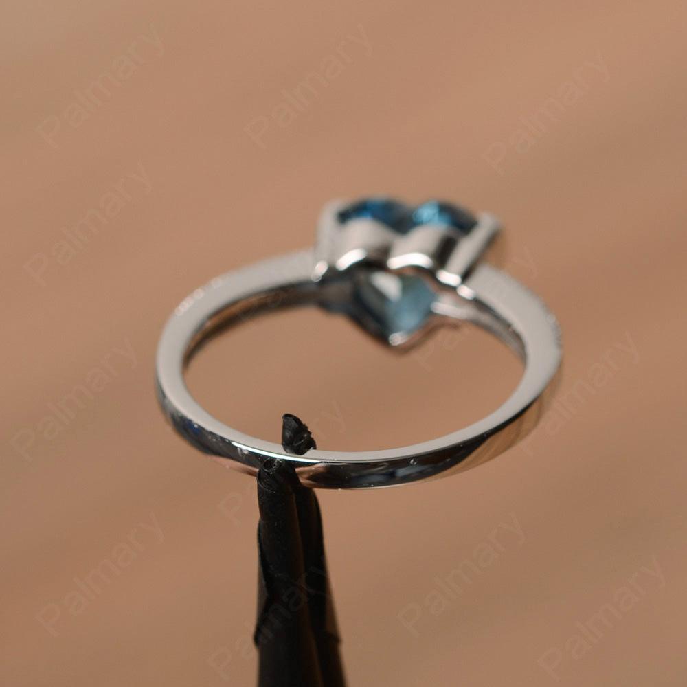 Heart Shaped London Blue Topaz Engagement Rings - Palmary