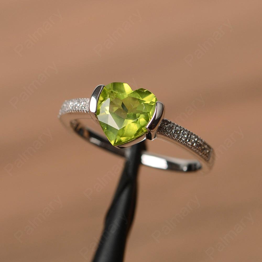 Heart Shaped Peridot Engagement Rings - Palmary