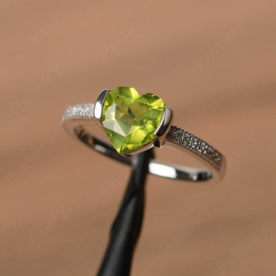 Heart Shaped Peridot Engagement Rings - Palmary