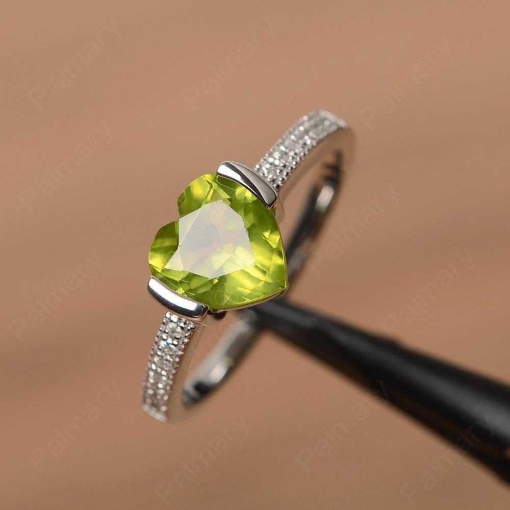 Heart Shaped Peridot Engagement Rings - Palmary