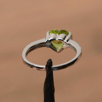 Heart Shaped Peridot Engagement Rings - Palmary