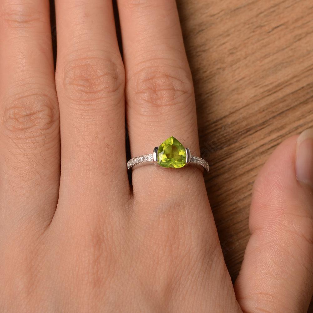 Heart Shaped Peridot Engagement Rings - Palmary