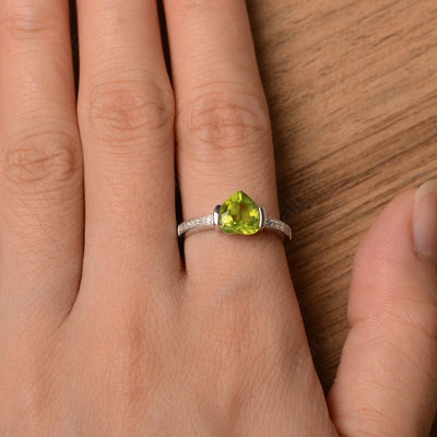 Heart Shaped Peridot Engagement Rings - Palmary