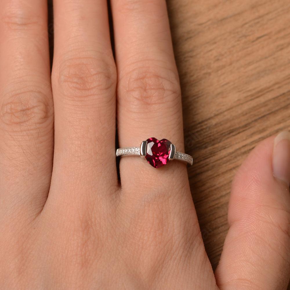 Heart Shaped Ruby Engagement Rings - Palmary