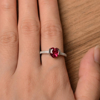 Heart Shaped Ruby Engagement Rings - Palmary