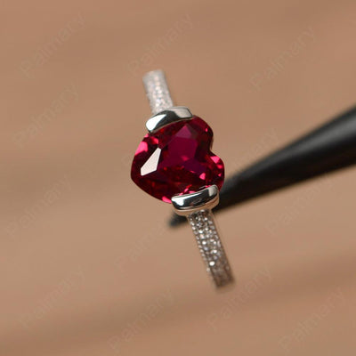 Heart Shaped Ruby Engagement Rings - Palmary