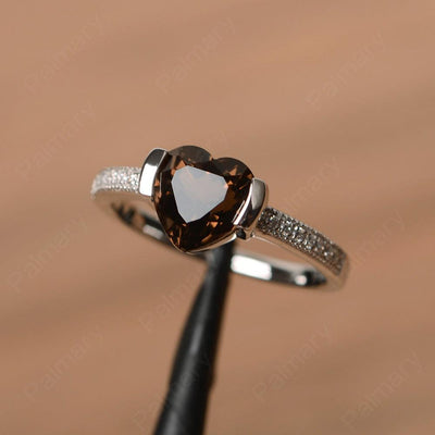 Heart Shaped Smoky Quartz  Engagement Rings - Palmary