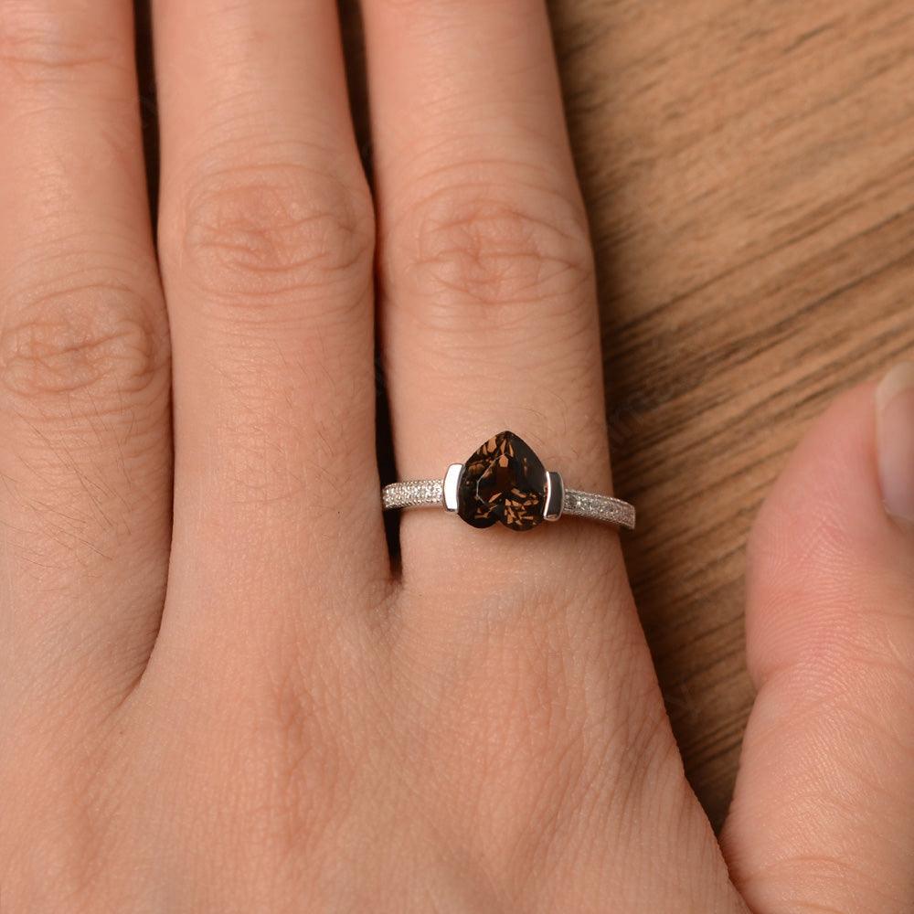 Heart Shaped Smoky Quartz  Engagement Rings - Palmary