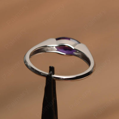 East West Marquise Cut Amethyst Rings - Palmary