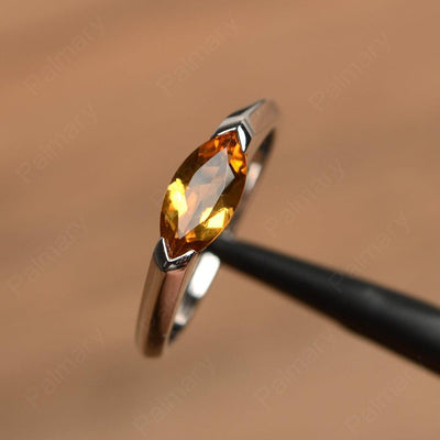 East West Marquise Cut Citrine Rings - Palmary