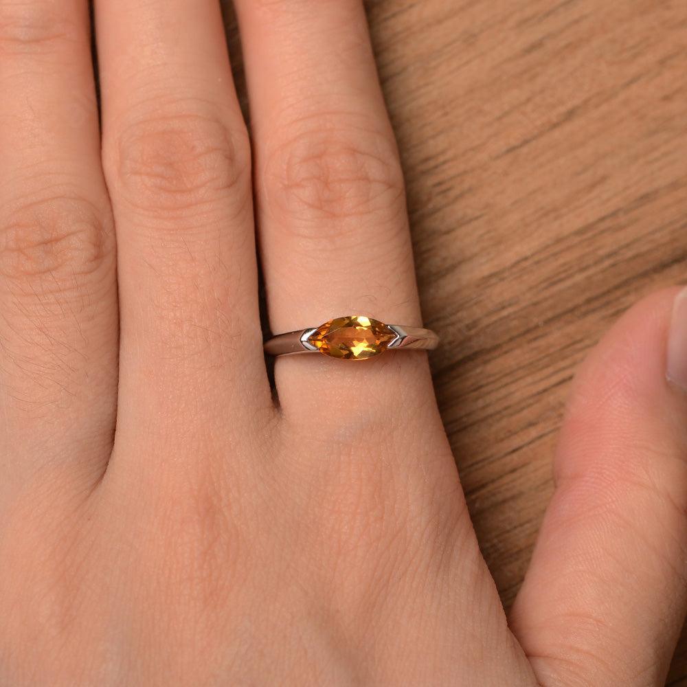 East West Marquise Cut Citrine Rings - Palmary
