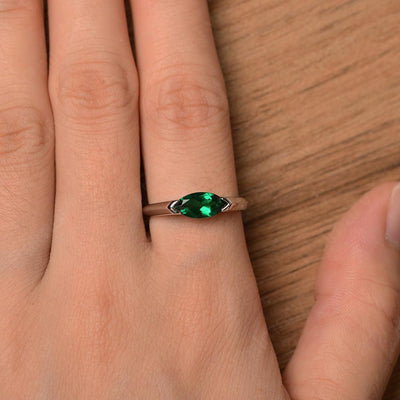 East West Marquise Cut Emerald Rings - Palmary