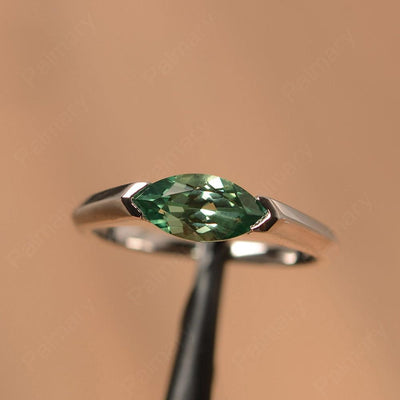 East West Marquise Cut Green Sapphire Rings - Palmary