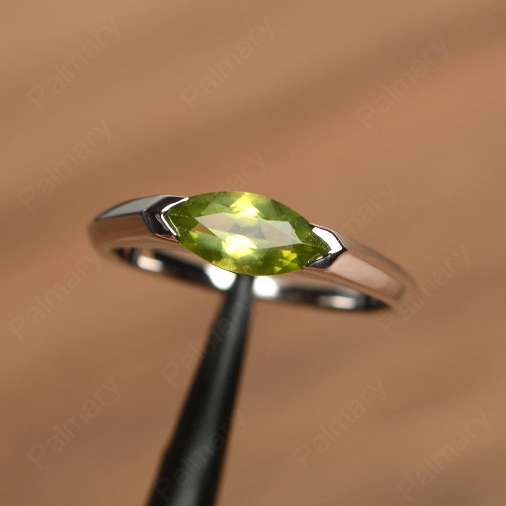 East West Marquise Cut Peridot Rings - Palmary