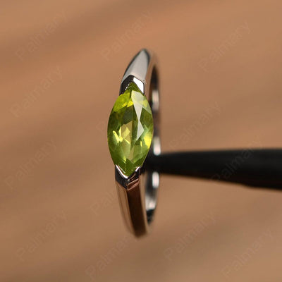 East West Marquise Cut Peridot Rings - Palmary