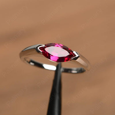 East West Marquise Cut Ruby Rings - Palmary