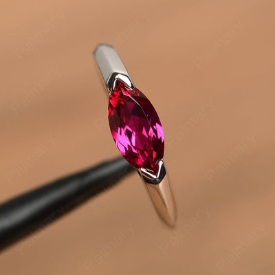 East West Marquise Cut Ruby Rings - Palmary