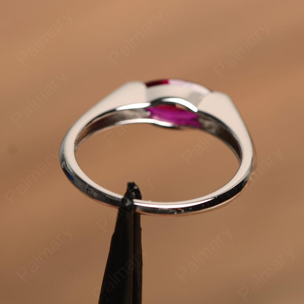 East West Marquise Cut Ruby Rings - Palmary