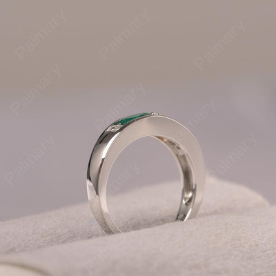 Oval Cut Citrine And Emerald Two Stone Rings - Palmary