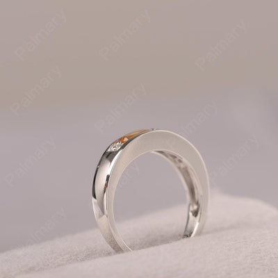 Oval Cut Citrine And Sapphire Two Stone Rings - Palmary