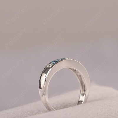 Oval Cut London Blue Topaz Two Stone Rings - Palmary