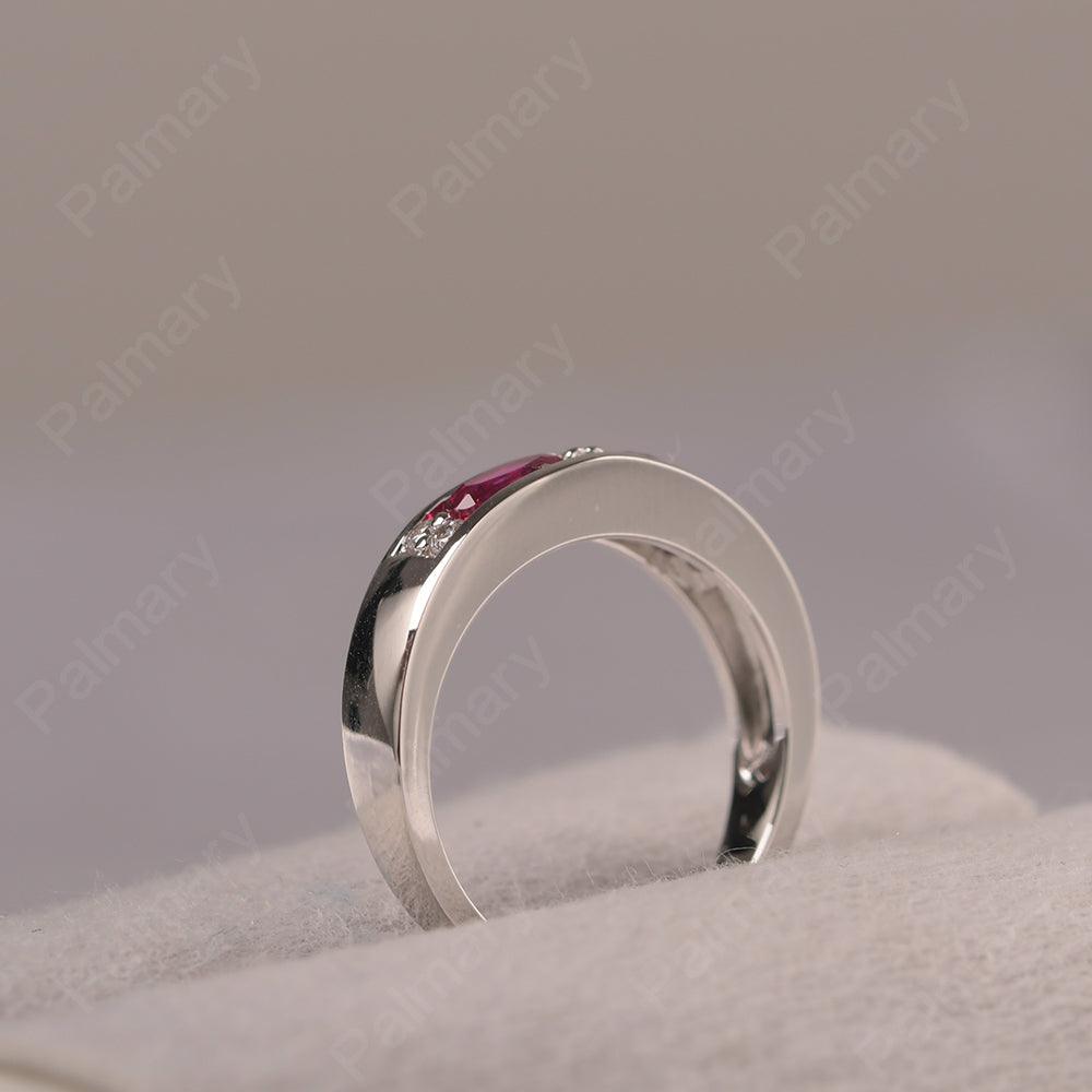 Oval Cut Ruby Two Stone Rings - Palmary