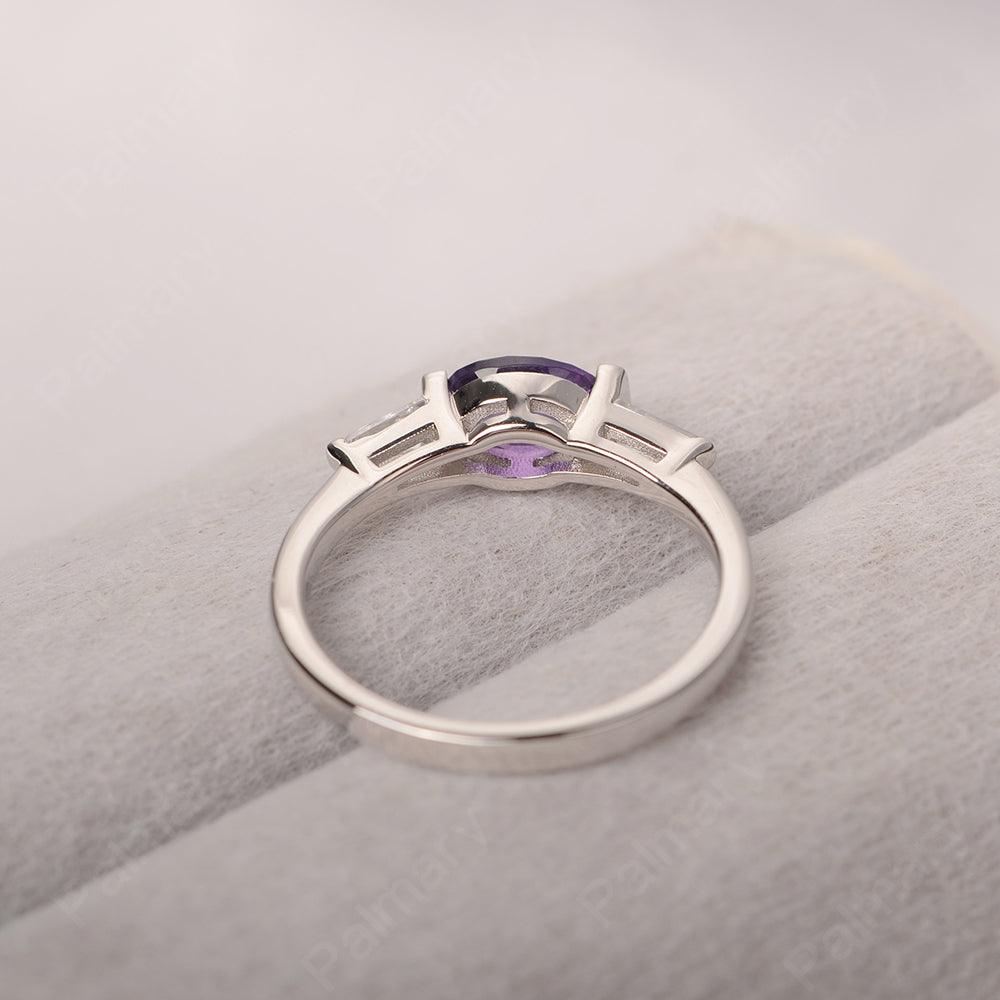 East West Oval Amethyst Engagement Ring - Palmary