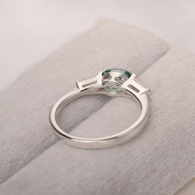 East West Oval Green Sapphire Engagement Ring - Palmary